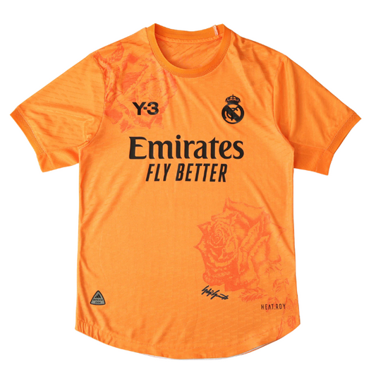 Real Madrid Jersey Y3 Orange Player Version