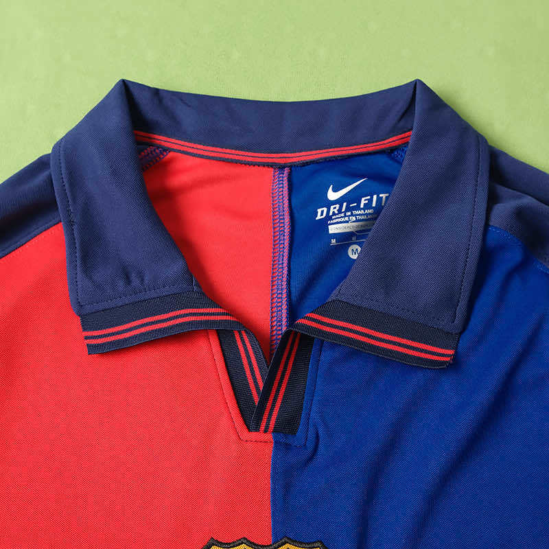 FC Barcelone Maillot Domicile 1899-1999 Retro Longue Manche