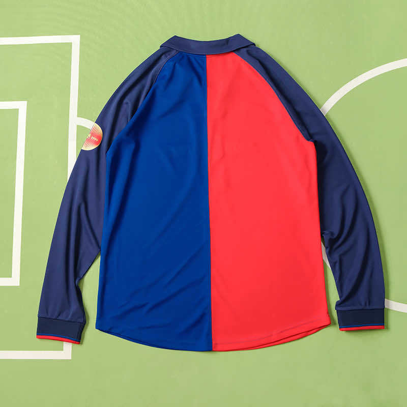 FC Barcelone Maillot Domicile 1899-1999 Retro Longue Manche
