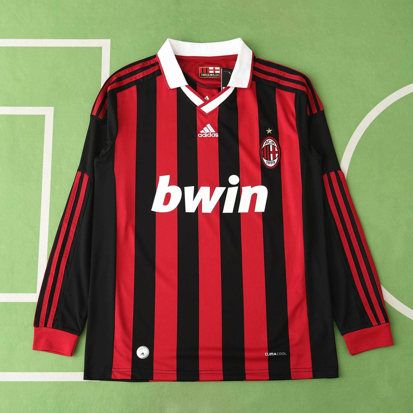 AC Milan Maillot Domicile Longue Manche 2009/2010 Retro
