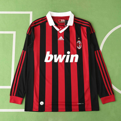 AC Milan Maillot Domicile Longue Manche 2009/2010 Retro