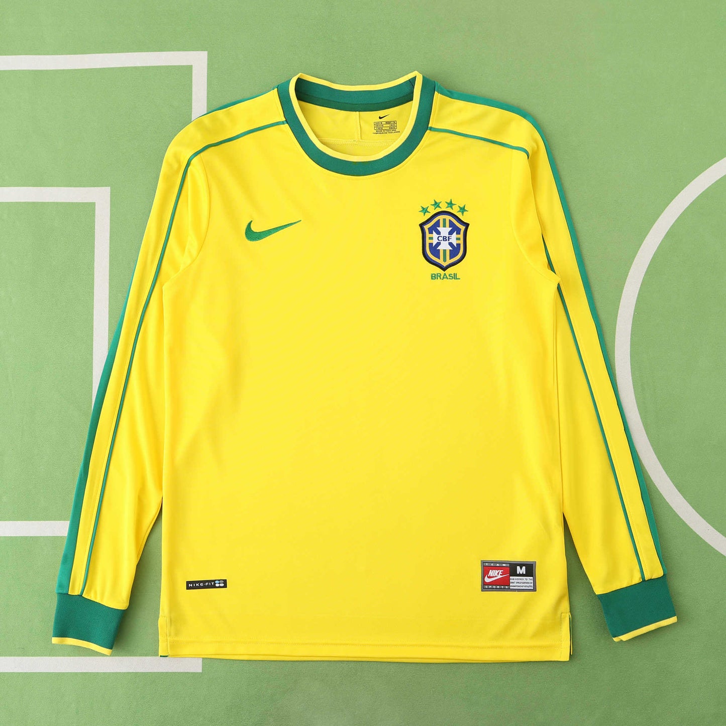 Brésil Maillot Domicile 1998 Longue Manche Retro