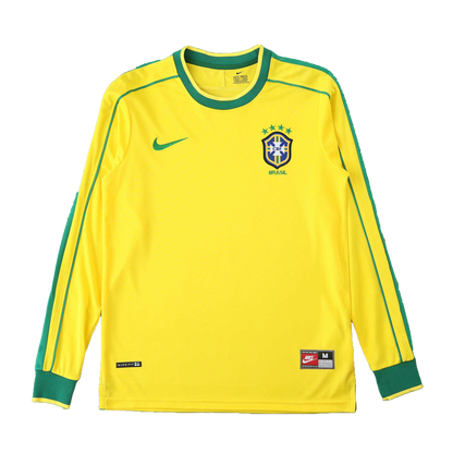 Brésil Maillot Domicile 1998 Longue Manche Retro