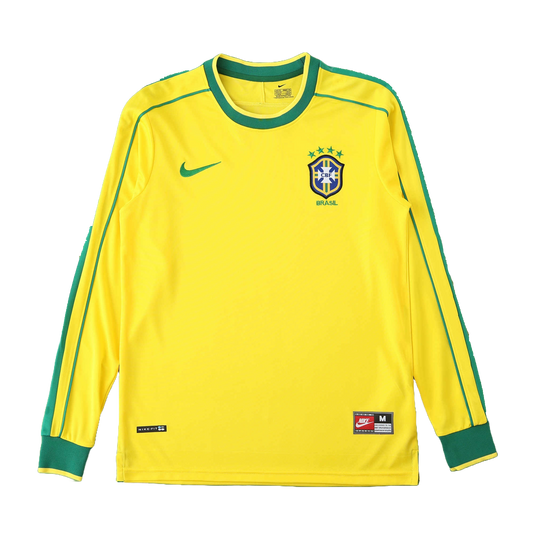 Brésil Maillot Domicile 1998 Longue Manche Retro